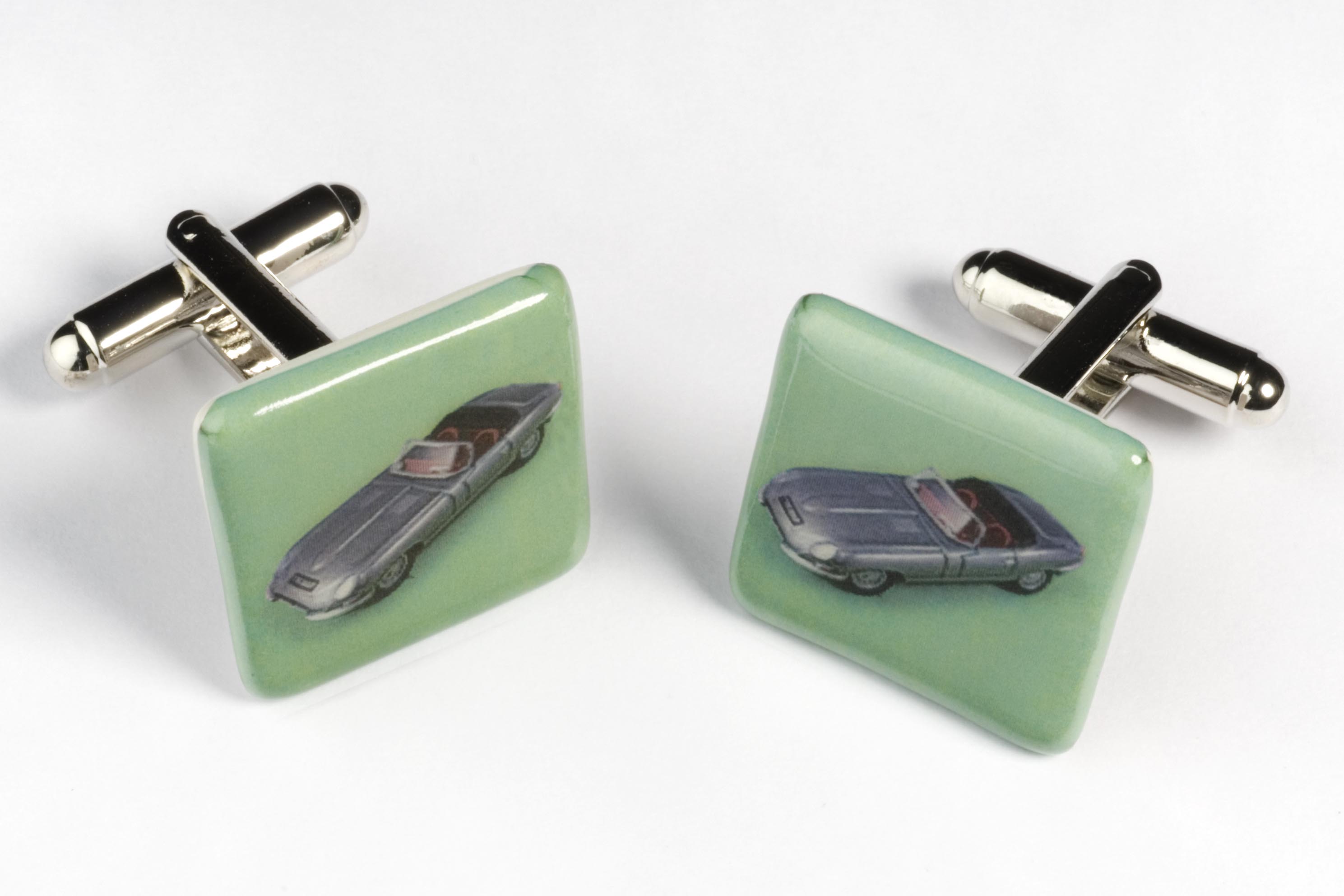 View E-type Jaguar cufflinks